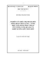 Nghiên cứu điều trị trượt đốt sống đoạn thắt lưng–cùng một tầng bằng phẫu thuật vít cuống cung qua da và ghép xương liên thân đốt (FULL TEXT)