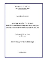 Tổng hợp, nghiên cứu cấu trúc và tính chất của một số dị vòng imidazol 5 one, thiazolidin 2,4 dione và 1,3,4 oxadiazoline tt 