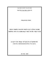 Phát triển nguồn nhân lực công nghệ thông tin của kho bạc nhà nước việt nam 