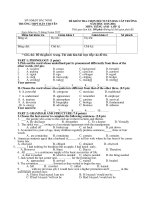 Đề kiểm tra chọn đội tuyển học sinh giỏi cấp trường môn Tiếng Anh lớp 12  năm học 2015-2016 – Trường THPT Hàn Thuyên