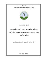 ĐÀO THỊ HUỆ NGHIÊN cứu BIỆN PHÁP TĂNG độ ổn ĐỊNH AMLODIPIN TRONG VIÊN nén KHÓA LUẬN tốt NGHIỆP dược sĩ 
