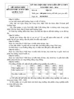 Đề thi học sinh giỏi môn Địa lí lớp 12 năm học 2013-2014 – Sở Giáo dục và Đào tạo Quảng Nam (Có đáp án)