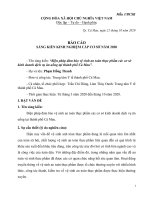 SÁNG KIẾN KINH NGHIỆM   biện pháp đảm bảo vệ sinh an toàn thực phẩm các cơ sở kinh doanh dịch vụ ăn uống tại thành phố cà mau