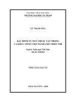 Đặc điểm từ ngữ chỉ sự vật trong ca khúc tiếng việt dành cho thiếu nhi tt 