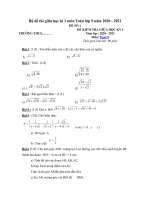 Bộ đề thi giữa học kì 1 môn Toán lớp 9 năm 2020-2021