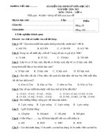 Đề kiểm tra định kỳ giữa học kì 1 môn Toán lớp 4 năm học 2020-2021