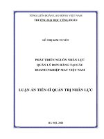 Phát triển nguồn nhân lực quản lý đơn hàng tại các doanh nghiệp may việt nam 