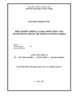Điều khiển thông lượng đồng đều cho người dùng trong hệ thống massive MIMO  