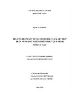 Thực Nghiệm Xây Dựng Mô Hình Lúa-Cá Kết Hợp Trên Vùng Đất Nhiễm Phèn Ở Huyện U Minh Tỉnh Cà Mau