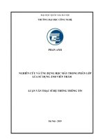 Nghiên cứu và ứng dụng học máy trong phân lớp lúa sử dụng ảnh viễn thám 