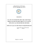 Các yếu tố ảnh hưởng đến việc chấp nhận thông tin truyền khẩu điện tử của người tiêu dùng tại thành phố hồ chí minh tt 