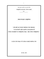 Vấn đề an toàn thông tin trong cơ sở dữ liệu quốc gia kinh tế công nghiệp và thương mại   bộ công thương  