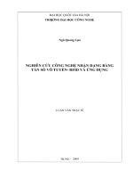 Nghiên cứu công nghệ nhận dạng bằng tần số vô tuyến   RFID và ứng dụng  luận văn ths  công nghệ thông tin 1 01 10 