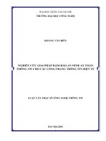 Nghiên cứu giải pháp đảm bảo an ninh an toàn thông tin cho các cổng,trang thông tin điện tử  luận văn ths  công nghệ thông tin 60 48 15 