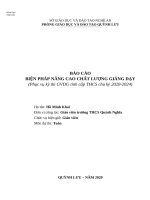 Các biện pháp thi giáo viên dạy giỏi tỉnh môn toán theo thông tư 22