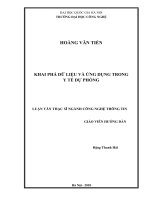 Khai phá dữ liệu và ứng dụng trong y tế dự phòng   luận văn ths  công nghệ thông tin 84802 