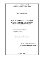 Vấn đề về luật kết hợp mờ và các toán tử có ngưỡng trong khai phá dữ liệu  luận văn ths  công nghệ thông tin 1 01 10 