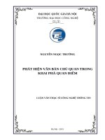 Phát hiện văn bản chủ quan trong khai phá quan điểm   