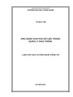 Ứng dụng khai phá dữ liệu trong quản lý giao thông   04 