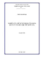 Nghiên cứu chữ ký số trong ứng dụng quản lý tài liệu lưu trữ quốc gia   