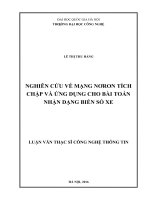 Nghiên cứu về mạng nơron tích chập và ứng dụng cho bài toán nhận dạng biển số xe 
