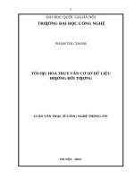 Tối ưu hóa truy vấn  cơ sở dữ liệu hướng đối tượng 