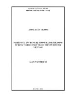 Nghiên cứu xây dựng hệ thống radar thụ động sử dụng tín hiệu phát thanh truyền hình tại việt nam  luận văn ths  kỹ thuật điện tử viễn thông 60 52 70 