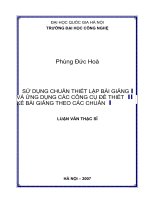 Sử dụng chuẩn thiết lập bài giảng và ứng dụng các công cụ để thiết kế bài giảng theo các chuẩn  luận văn ths  công nghệ thông tin  1 01 10 