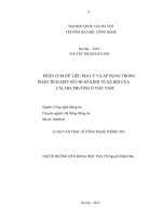 Phân cụm dữ liệu địa lý và áp dụng trong phân tích một số chỉ số kinh tế xã hội của các địa phương ở việt nam   01 