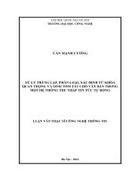 Xử lý trùng lặp, phân loại, xác định từ khóa quan trọng và sinh tóm tắt cho văn bản trong một hệ thống thu thập tin tức tự động 