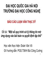 Một số quy trình xử lý thông tin mờ ứng dụng vào bài toán ra quyết định tập thể  luận văn ths  công nghệ thông tin  1 01 10 