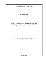 Nghiên cứu một số vấn đề về cơ sở dữ liệu và ứng dụng trong bài toán quản lý dân cư 