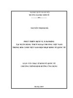 Phát triển dịch vụ e banking tại ngân hàng TMCP ngoại thương trong bối cảnh việt nam hội nhập kinh tế quốc tế