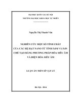 Nghiên cứu một số tính chất của các hệ hạt nano từ tính fepd và fept chế tạo bằng phương pháp hóa siêu âm và điện hóa siêu âm 