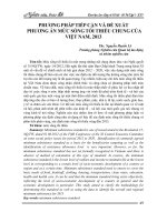 Phương pháp tiếp cận và đề xuất phương án mức sống tối thiểu chung của Việt Nam, 2013