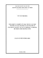 Tổng hợp và nghiên cứu đặc trưng vật liệu tio2 SBA 15, fe2o3 TiO2SBA 15, cuo tio 2SBA 15, ứng dụng làm xúc tác xử lý phenol và phenol đỏ trong môi trường nước 