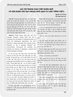 Cái tôi trong giao tiếp ngôn ngữ và vận dụng vào dạy ngoại ngữ (Qua tư liệu tiếng Việt)