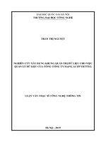 Nghiên cứu xây dựng khung quản trị dữ liệu cho việc quản lý dữ liệu của tổng công ty mạng lưới viettel