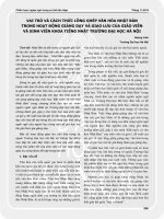 Vai trò và cách thức lồng ghép văn hóa Nhật Bản trong hoạt động giảng dạy và giao lưu của giáo viên và sinh viên khoa tiếng Nhật trường Đại học Hà Nội