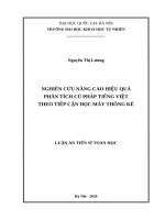 Nghiên cứu nâng cao hiệu quả phân tích cú pháp tiếng việt theo tiếp cận học máy thống kê 