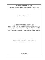 Áp dụng quy trình iso 9001 2008 nhằm đảm bảo chất lượng đào tạo nhân lực (nghiên cứu trường hợp trung tâm đào tạo, bồi dưỡng thuộc tổng cục dân số kế hoạch hóa gia đình, bộ y tế)