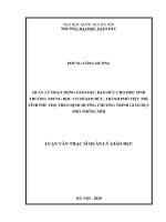 Quản lý hoạt động giáo dục đạo đức cho học sinh trường trung học cơ sở kim đức, thành phố việt trì, tỉnh phú thọ theo định hướng chương trình giáo dục phổ thông mới 