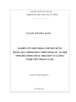 Nghiên cứu biến động lớp phủ rừng trong quá trình phát triển kinh tế   xã hội tỉnh hòa bình với sự trợ giúp của công nghệ viễn thám và GIS 