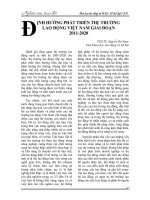 Định hướng phát triển thị trường lao động Việt Nam giai đoạn 2011-2020