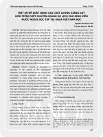Một số đề xuất nâng cao chất lượng giảng dạy môn tiếng Việt chuyên ngành Du lịch cho sinh viên nước ngoài học tập tại khoa Việt Nam học