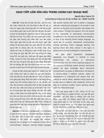 Giao tiếp liên văn hóa trong giảng dạy ngoại ngữ