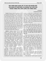 Đặc điểm định danh xét từ góc độ nguồn gốc của nhóm từ ngữ biểu thị phong tục cưới xin trong tiếng Việt (Đối chiếu với tiếng Anh)