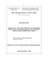 Nghiên cứu, thu nhận protein từ sinh khối rong nước lợ (chaetomorpha sp ) để ứng dụng trong công nghiệp thực phẩm tt 