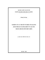 Nghiên cứu lý thuyết về hiệu ứng quang kích thích của sóng điện từ cao tần trong hệ bán dẫn một chiều  