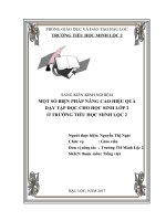 Skkn một số biện pháp nâng cao hiệu quả dạy tập đọc cho học sinh lớp 2 ở trường tiểu học minh lộc 2 